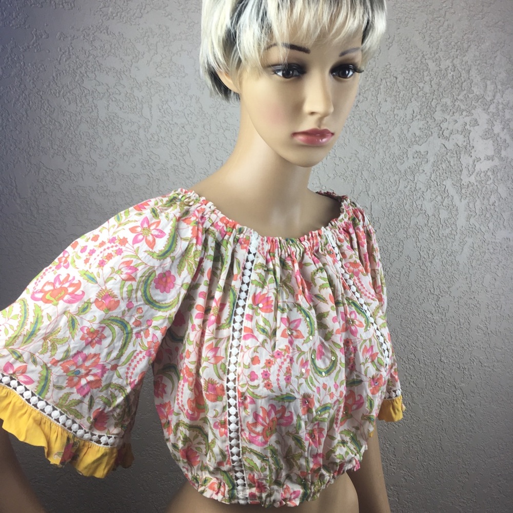 Paris - Miss June printed crop top sequins